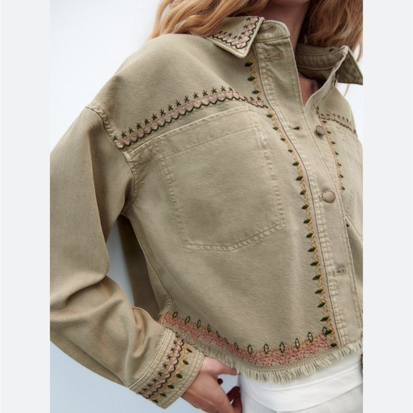 Zara Tan Jacket with Brown Accents - Picture 4 of 11